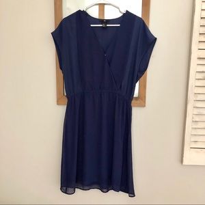 H&M Navy Blue Chiffon Dress